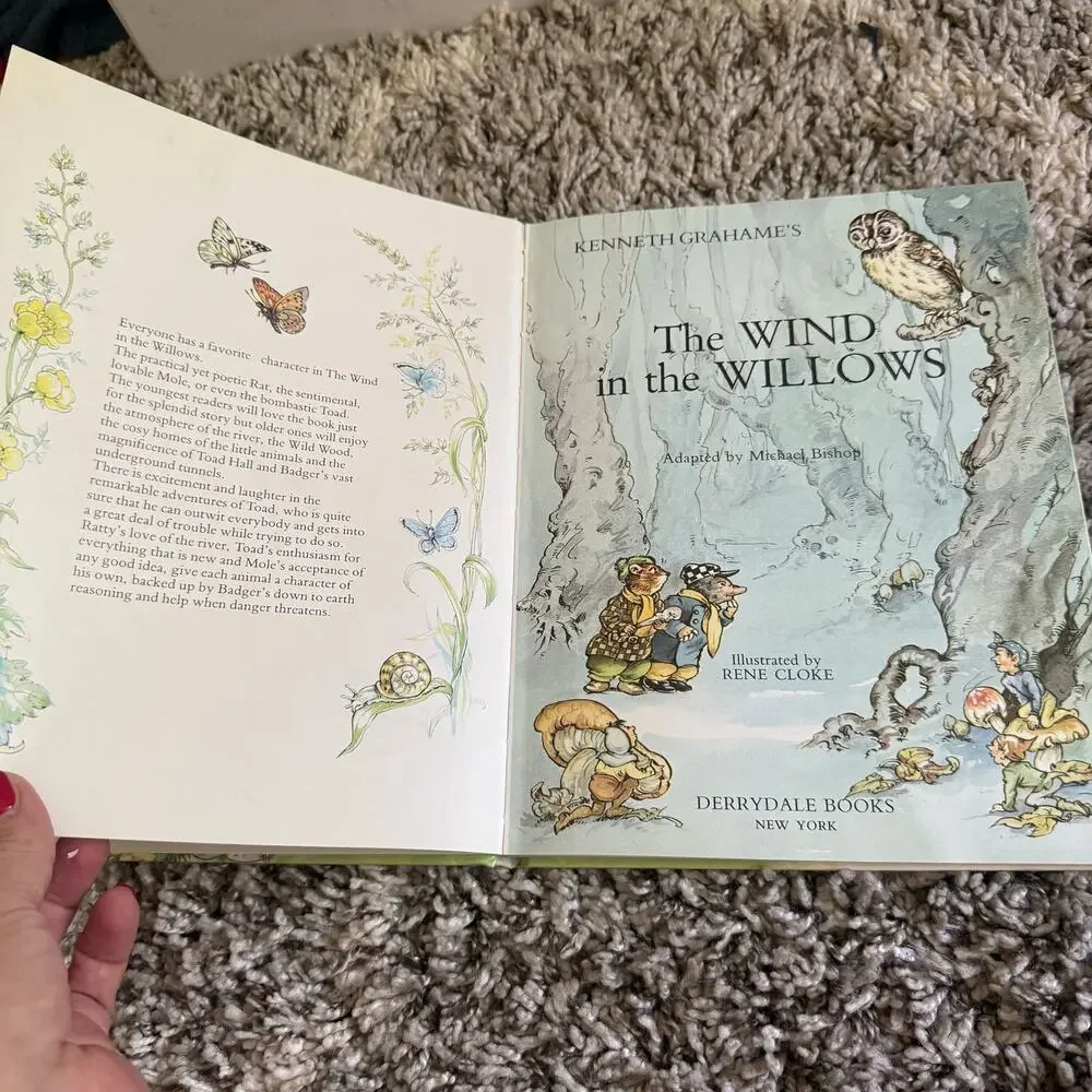Kenneth Grahame's Wind in Willows Illustrated by Rene Cloke Hardcover Book 1985